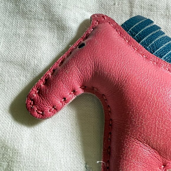 $1295 Authentic HERMES Made in FRANCE Rodeo PM Agneau Milo Pink Blue Bag Charm - Picture 3 of 10